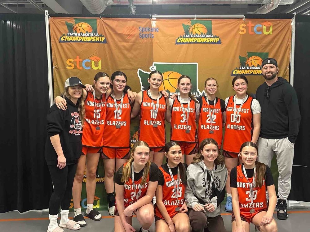 Northwest Blazers 7th grade girls finalists at the Washington State Tournament.